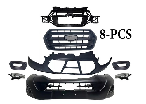 2020-2024 Ford Transit 150 250 350 350HD & E-Transit Front Bumper Upper Lower Cover Grille Inner Bracket & Fog Light Lamp With Cover 8-PCS - Texas-e-parts