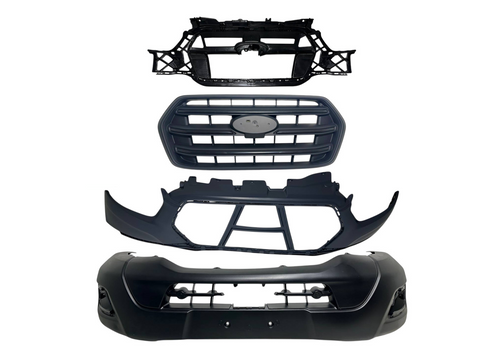 2020-2024 Ford Transit 150 250 350 350HD & E-Transit Front Bumper Upper Lower Cover With Inner Bracket & Grille Black - Texas-e-parts