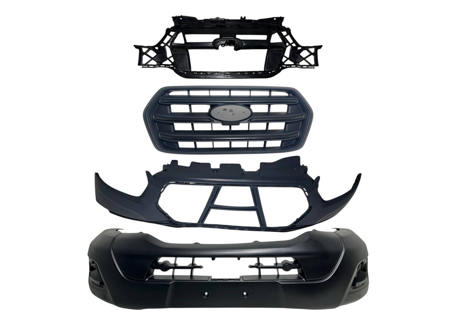 2020-2024 Ford Transit 150 250 350 350HD & E-Transit Front Bumper Upper Lower Cover With Inner Bracket & Grille Black - Texas-e-parts