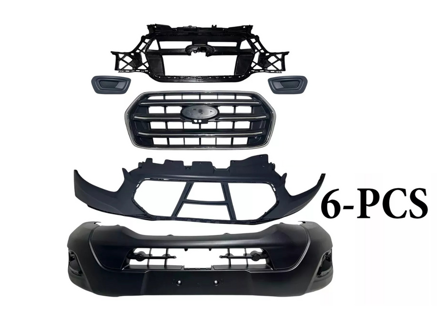 2020 Ford Transit 150 250 350 350HD Front Bumper Upper Lower Cover Grille With Camera Option Inner Bracket & Fog Light Cover 6-PCS - Texas-e-parts