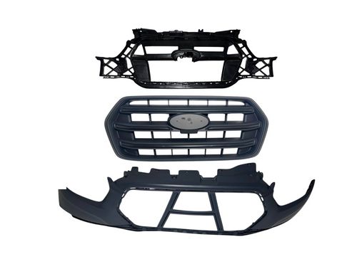 2020-2024 Ford Transit 150 250 350 350HD & E-Transit Front Bumper Upper Cover With Inner Bracket & Grille Black - Texas-e-parts