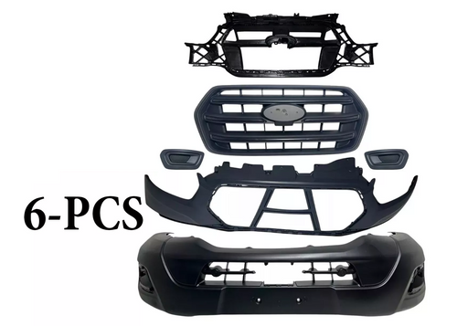 2020-2024 Ford Transit 150 250 350 350HD & E-Transit Front Bumper Upper Lower Cover Grille Inner Bracket & Fog Light Cover 6-PCS - Texas-e-parts