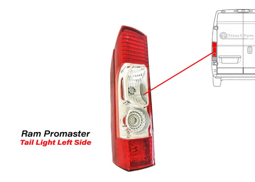 2014-2026 Ram ProMaster 1500 2500 3500 & Promaster EV Tail Light Left Driver Side - Texas-e-parts