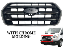 Load image into Gallery viewer, 2020 Ford Transit 150 250 350 350HD Front Bumper Upper Grille With Camera Option Chrome