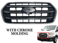 2020 Ford Transit 150 250 350 350HD Front Bumper Upper Grille With Camera Option Chrome