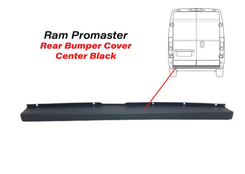 2019-2026 Ram ProMaster 1500 2500 3500 Rear Bumper Center Cover Black - Texas-e-parts