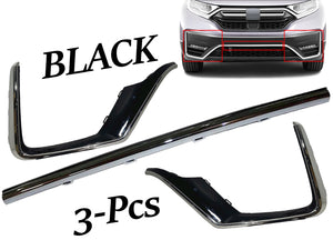 2020 2021 2022 Honda CR-V CRV Front Bumper Center Left Right Molding Trim Black - Texas-e-parts