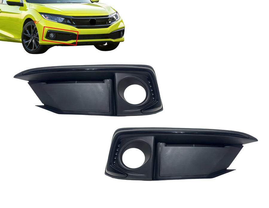 2019 2020 2021 Honda Civic Coupe Sedan Front Bumper Fog Light Cover Left Right