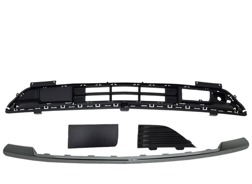 2021-2024 Chevrolet Suburban Tahoe Grille Front Bumper Lower Grille With Chrome Molding Trim Tow Cap Cover & Auxiliary Heater Wiring Harness Cover - Texas-e-parts