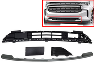 2021 2022 2023 2024 Chevrolet Suburban Tahoe Grille Front Bumper Lower Grille With Chrome Molding Trim Tow Cap Cover & Auxiliary Heater Wiring Harness Cover