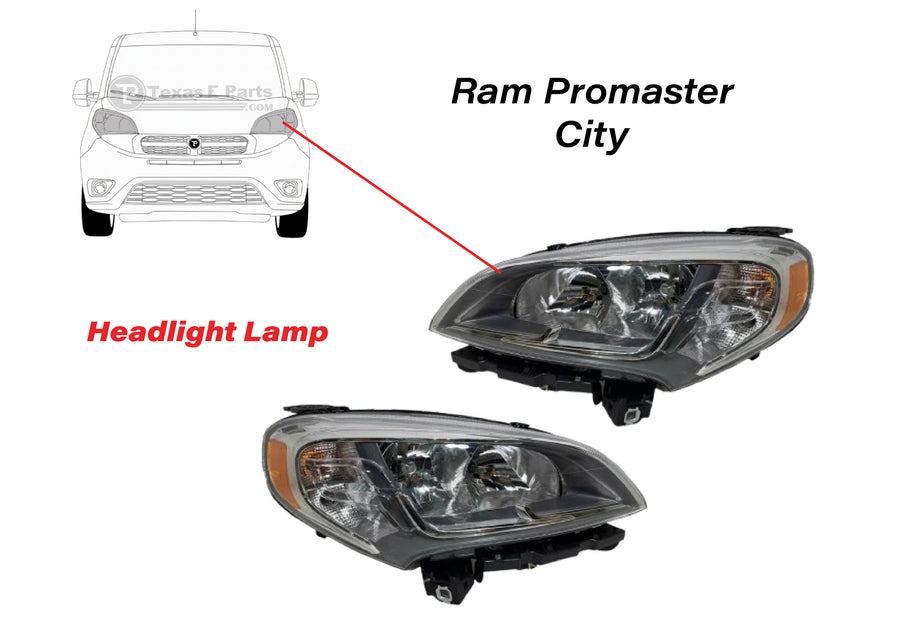 2015-2022 Ram Promaster City Headlight Lamp Front Left Driver & Right Passenger Set - Texas-e-parts