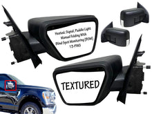 Load image into Gallery viewer, 2021 2022 2023 Ford F-150 Front Door Left Right Side Rear View Mirror Heated Signal Puddle Light Manual Folding With BSM (Blind Spot Monitoring)