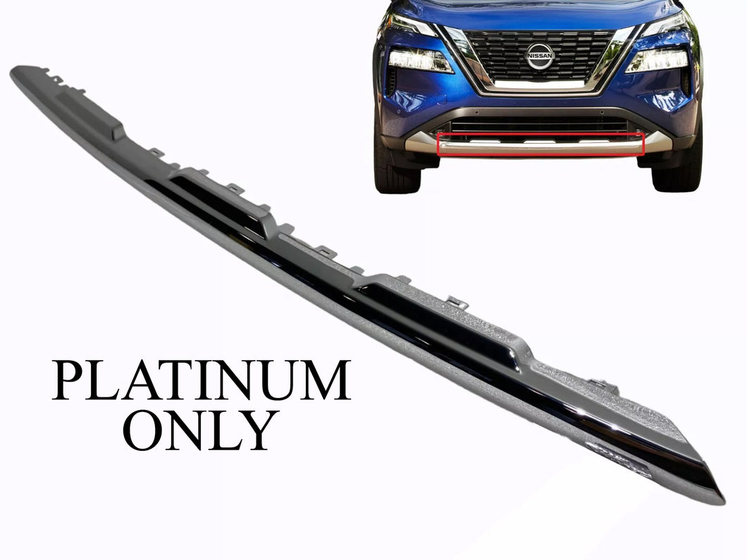 2021 2022 2023 Nissan Rogue Platinum Front Bumper Chrome Molding Trim