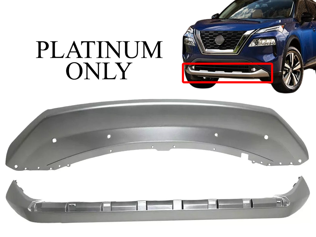 2021 2022 Nissan Rogue Platinum Front Bumper Lower Valance Cover Silver Painted