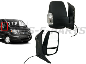 2015 2016 2017 2018 2019 2020 2021 2022 2023 2024 Ford Transit 150 250 350 Front Right Door Side Rear View Mirror Short Arm Power Heated Signal