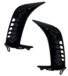 2025 Toyota Camry SE Front Bumper Cover Without Sensor Holes With Upper Lower Grille Side Molding Trim Brackets Gloss Black Set