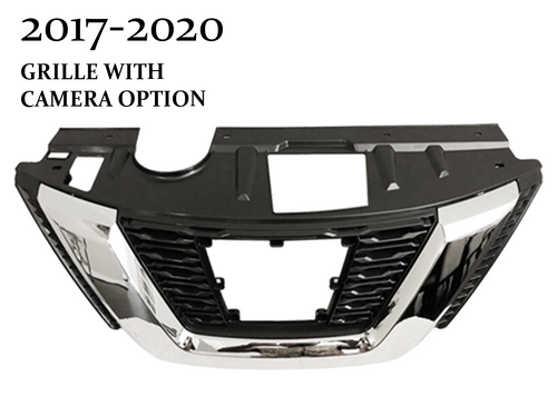 2017 2018 2019 2020 Nissan Rogue Front Bumper Upper Grille With Camera Option - Texas-e-parts