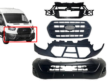 Load image into Gallery viewer, 2020 2021 2022 2023 2024 Ford Transit 150 250 350 350HD &amp; E-Transit Front Bumper Upper Lower Cover With Inner Bracket &amp; Grille Black
