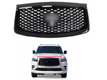 Load image into Gallery viewer, 2018 2019 2020 2021 Infiniti QX80 Grille Front Bumper Upper Grille Gloss Black