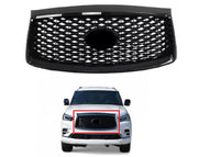 2018 2019 2020 2021 Infiniti QX80 Grille Front Bumper Upper Grille Gloss Black