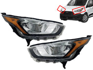 2019 2020 2021 2022 2023 Ford Transit Connect Left Right Front Headlight Lamp Driver & Passenger Set Black