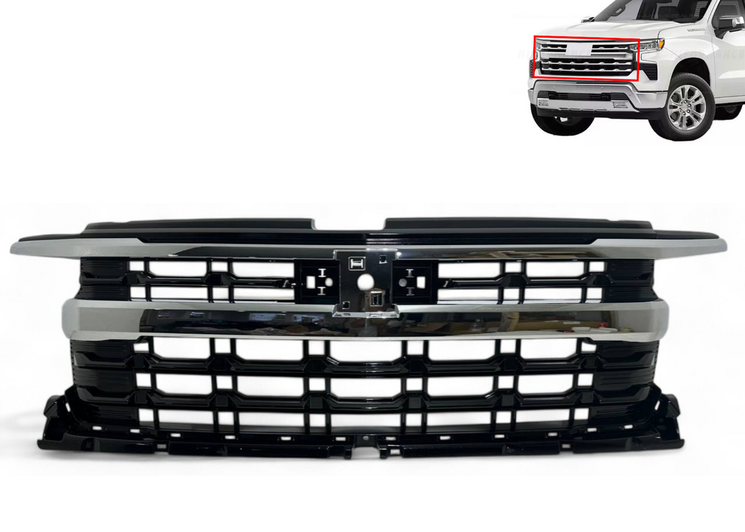 2024 2025 Chevrolet Silverado 1500 LT Front Bumper Upper Grille Chrome