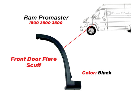 2019-2026 Ram ProMaster 1500 2500 3500 Front Door Flare Scuff Trim Left Driver Side Black - Texas-e-parts