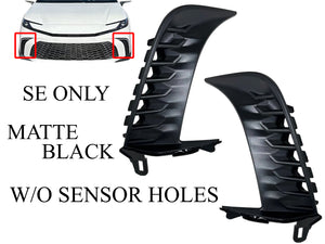 2025 Toyota Camry SE Left Right Front Bumper Side Molding Trim W/o Sensor Hole Matte Black Set