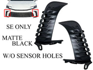 2025 Toyota Camry SE Left Right Front Bumper Side Molding Trim W/o Sensor Hole Matte Black Set