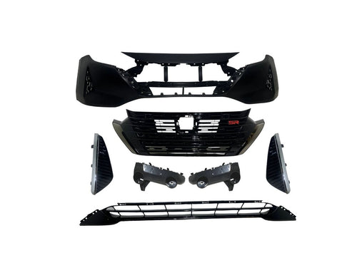 2024 2025 Nissan Sentra SR Front Bumper Upper Lower Grille Fog Light Cover Side Retainer Brackets Set