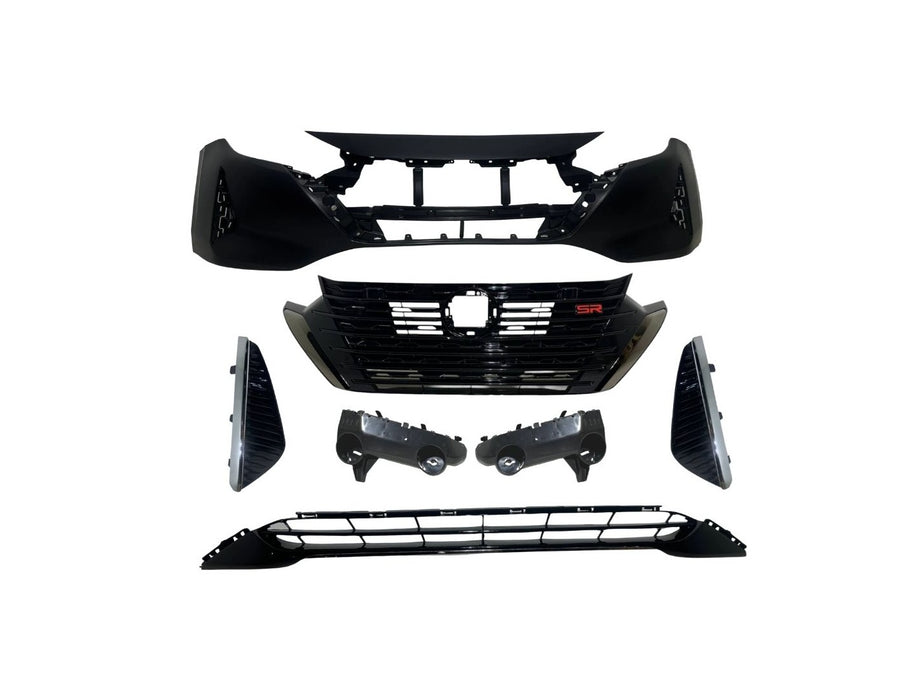 2024 2025 Nissan Sentra SR Front Bumper Upper Lower Grille Fog Light Cover Side Retainer Brackets Set