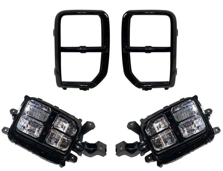 2020-2025 Mitsubishi Outlander Sport Front Bumper Turn Signal Fog Light Lamp With Cover Left Driver & Right Passenger Set - Texas-e-parts
