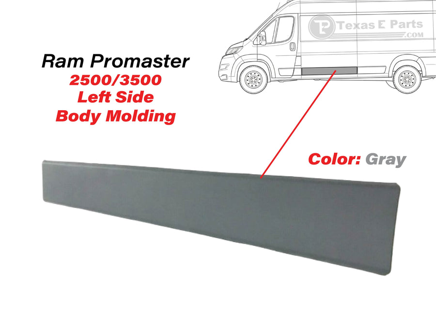 2014-2018 Ram Promaster 2500 3500 Left Side Body Molding Trim Driver Side - Texas-e-parts