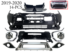 2019-2020 Mitsubishi Outlander Front Bumper Cover Grille Center Lower Panel Chromes 14-Pcs