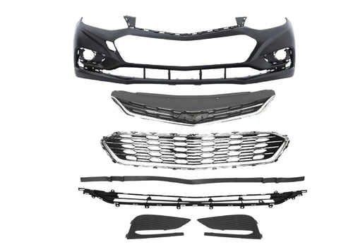 2016-2018 Chevrolet Malibu Complete Front Bumper Grille Fog Cover - Texas-e-parts