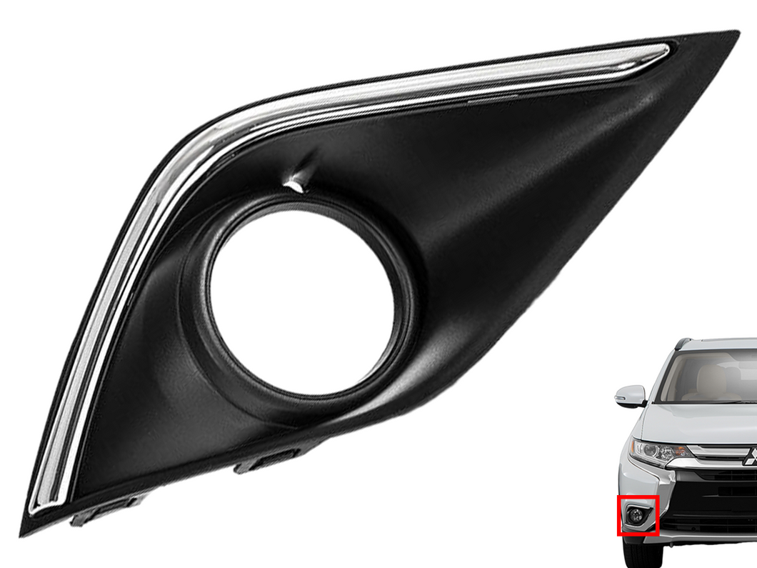 2016 2017 2018 2019 2020 Mitsubishi Outlander Front Bumper Fog Light Bezel Cover Right Passenger Side - Texas-e-parts
