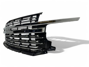 2021 2022 2023 2024 Chevrolet Suburban Tahoe Premier Front Bumper Cover With Upper Lower Grille Air Vents Side Reflector Bumper Bracket Chrome Molding Trim 13-PCS