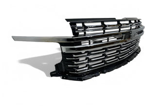 2021 2022 2023 2024 Chevrolet Suburban Tahoe Premier Front Bumper Cover With Upper Lower Grille Air Vents Side Reflector Bumper Bracket Chrome Molding Trim 13-PCS