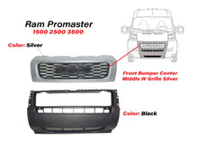 Load image into Gallery viewer, 2019-2022 Ram ProMaster 1500 2500 3500 Front Bumper Center Middle Cover &amp; Upper Grille W/o ( RAM ) Letters