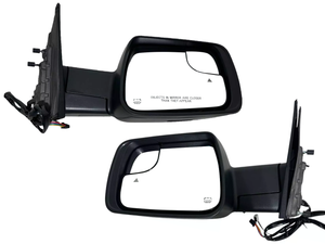 2019 2020 2021 2022 2023 Ram 1500 Front Door Power Side Rear View Mirror Heated Signal Puddle Lamp With BSM Blind Spot Monitoring Textured Left Driver & Right Passenger Set