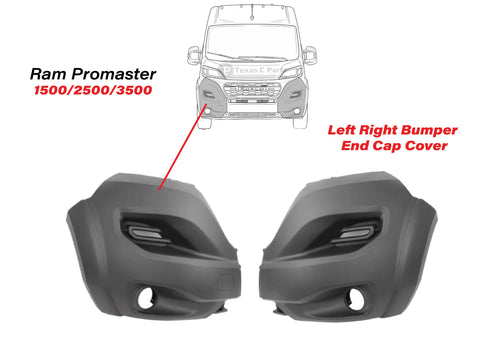 2023-2025 Ram Promaster 1500 2500 3500 Left Right Front Bumper Side End Cap Cover Driver & Passenger - Texas-e-parts