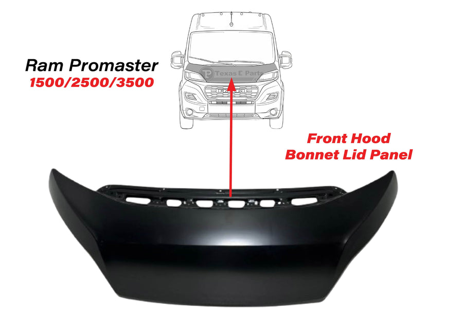2023-2025 Ram Promaster 1500 2500 3500 Front Hood Bonnet Lid Shell Panel - Texas-e-parts