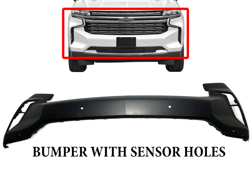 2021 2022 2023 2024 Chevrolet Suburban Tahoe Front Bumper Cover With Sensor Holes