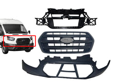 Load image into Gallery viewer, 2020 2021 2022 2023 2024 Ford Transit 150 250 350 350HD &amp; E-Transit Front Bumper Upper Cover With Inner Bracket &amp; Grille Black