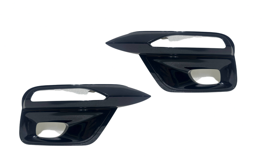2015-2017 Infiniti QX80 Front Bumper Fog Light Cover Left Driver & Right Passenger Set Gloss Black