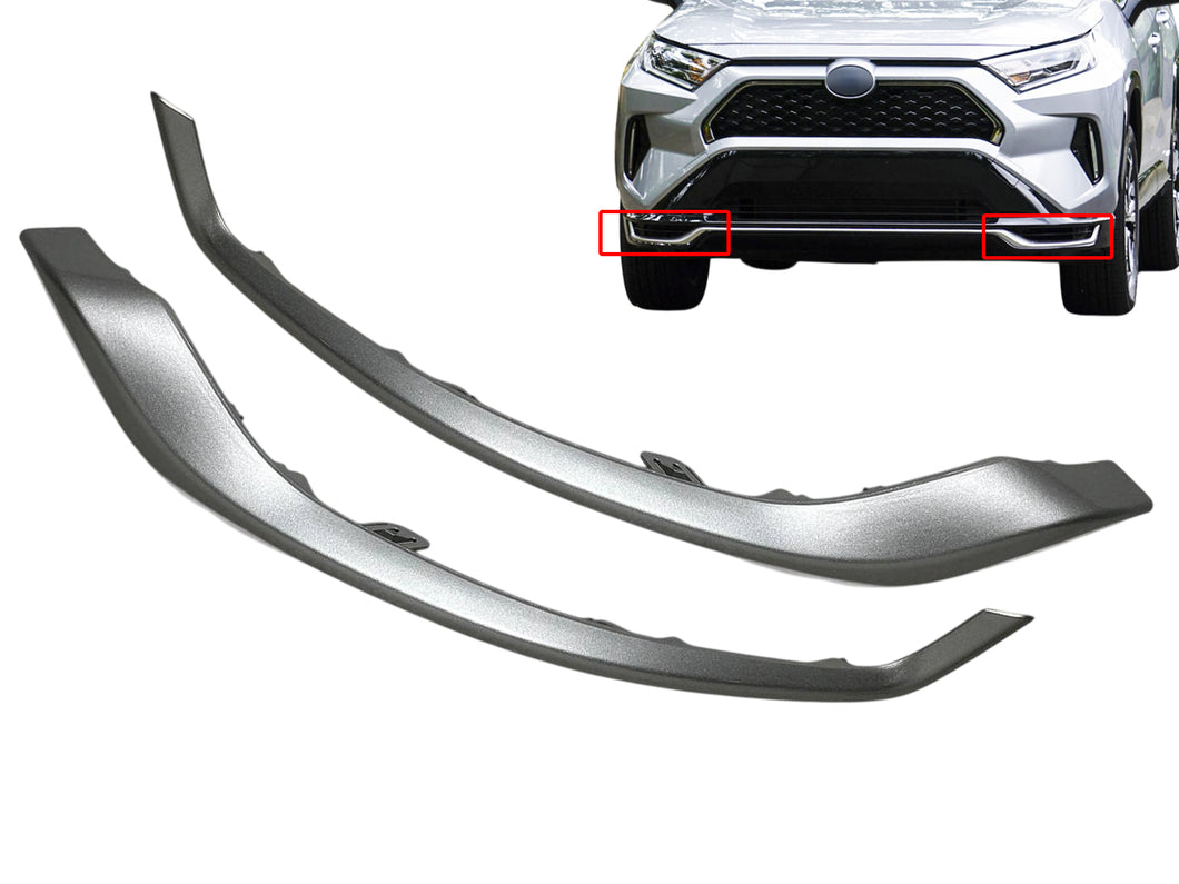 2021 2022 2023 2024 Toyota Rav4 Prime XSE SE Left Right Front Bumper Side Trim Lower Molding Silver Driver Passenger