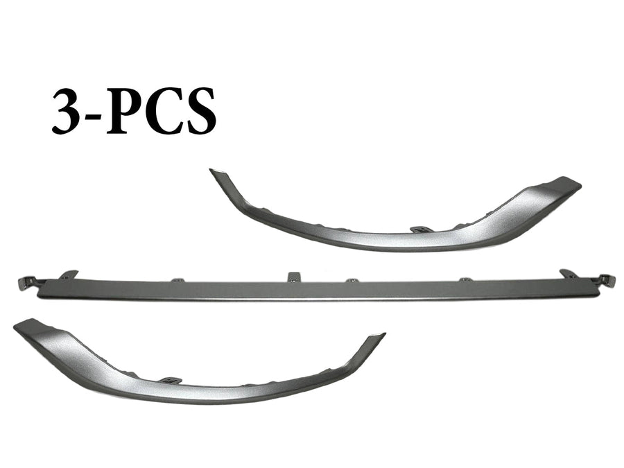 2021-2024 Toyota Rav4 Prime XSE SE Left Right Center Front Bumper Side Trim Lower Molding Silver Driver Passenger 3-Pcs - Texas-e-parts