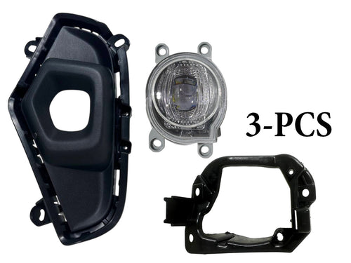 2022-2024 Toyota Rav4 XLE Premium Front Bumper Fog Light Lamp With Cover & Bracket Left Driver Side 3-PCS - Texas-e-parts