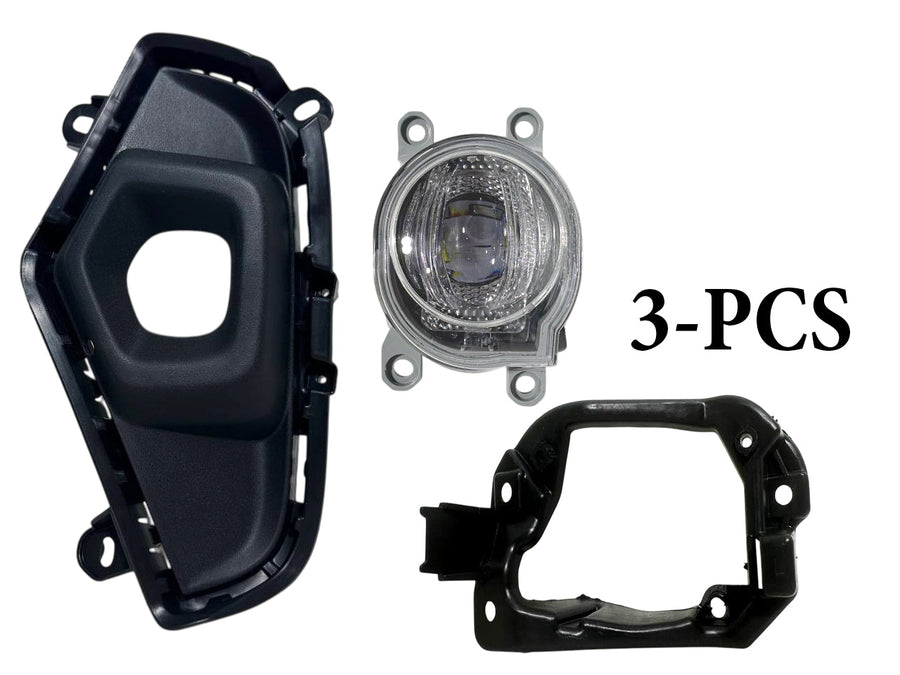 2022-2024 Toyota Rav4 XLE Premium Front Bumper Fog Light Lamp With Cover & Bracket Left Driver Side 3-PCS - Texas-e-parts