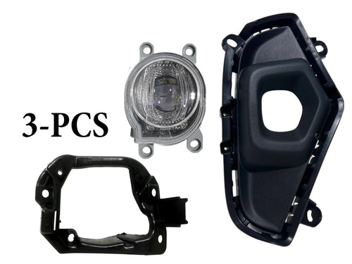 2022-2024 Toyota Rav4 XLE Premium Front Bumper Fog Light Lamp With Cover & Bracket Right Passenger Side 3-PCS - Texas-e-parts